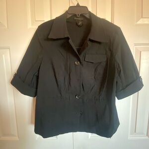 Lane Bryant Black Button-Up Top